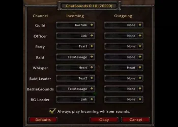 WoW Addon Tip ChatSounds
