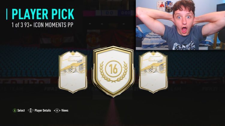 OPENING MY 93+ ICON MOMENTS PLAYER PICK OMG!!! (16 tokens) | FIFA 21 ICON SWAPS 3