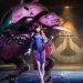 D.Va cosplay from Overwatch 2 shoots fast