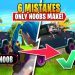 6 DUMB FORTNITE MISTAKES NOOBS Make & What YOU Can Do To AVOID THEM!