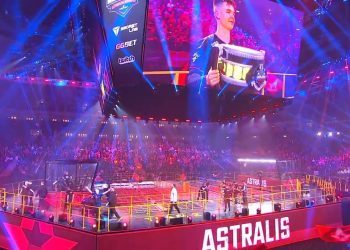 Dev1ce breking his trophy!