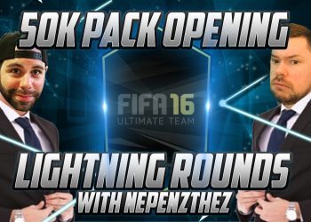 INSANE 50K LIGHTNING ROUND PACK OPENING with NEPENTHEZ! FIFA 16