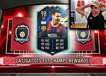 OMG I PACKED TOTS MESSI!!! ELITE 3 LA LIGA TOTS FUT CHAMPIONS REWARDS! #FIFA21