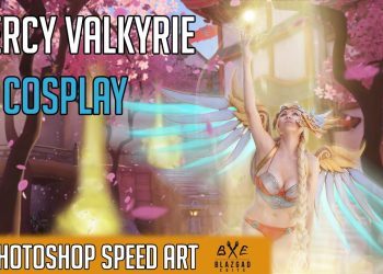 Overwatch - Mercy Valkyrie Cosplay (Speed Art Photoshop)  | Blazgad