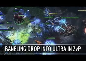 StarCraft 2: Baneling drop into Ultra in ZvP
