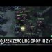 StarCraft 2: Queen Zergling drop in ZvT
