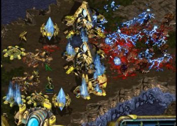 StarCraft BW Gameplay - Protoss vs 7 Zerg computers (Storm vs Hydras)