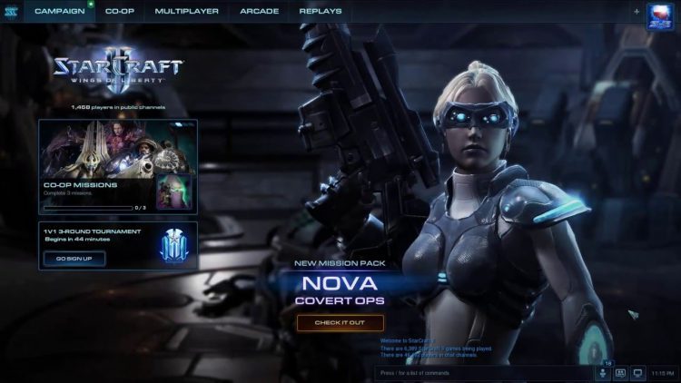 When you login to Starcraft II and get bunch of achievements Nova Covert Ops