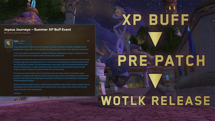 When does the Joyous Journeys XP buff start?