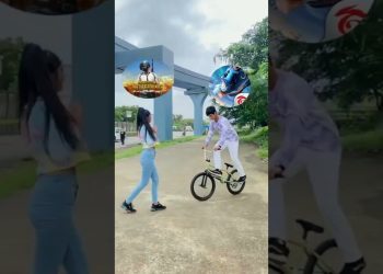 free fire vs pubg cycle stunt tiktok free fire vs bgmi #short