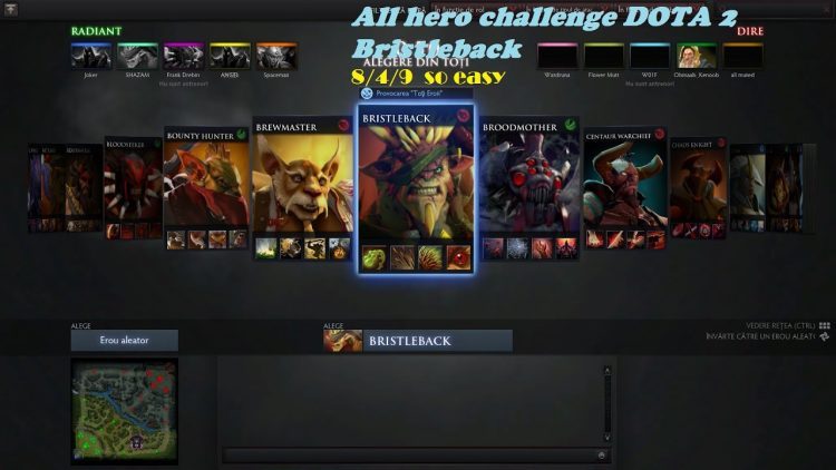 All hero challenge DOTA 2  Bristleback