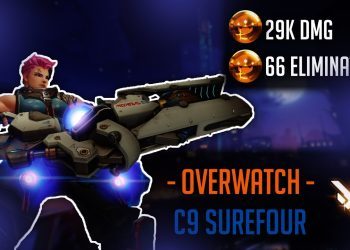 C9 Surefour Overwatch High Charge Pro Zarya  -Lijiang Tower Twitch Highlights