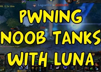 DOTA 2 Reborn -  Luna Gameplay 12/1/8 -  Noob tank rushers owned (10 early kills)