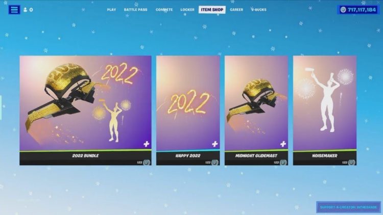 Fortnite New Years 2022 Cosmetics Item Shop Showcase!!