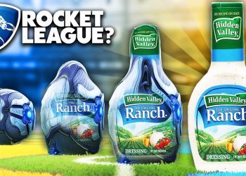 Rocket League, but the ball is a ranch bottle