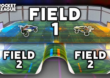 Rocket League with 2 STACKED fields is HILARIOUS!