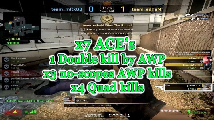 Moments of the week Ep. 19 @ x6 Ace's, x2 4K's + awp double kill + no scopes triple kill @ grADZor