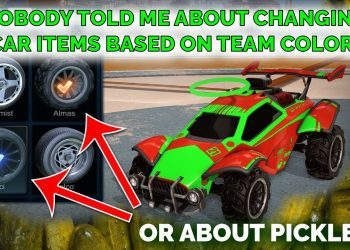 Nobody told me you can change car items based on team color... or about pickles. | Rocket League