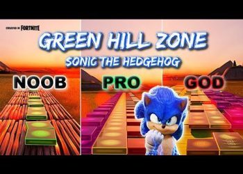 Sonic The Hedgehog - Green Hill Zone - Noob vs Pro vs God (Fortnite Music Blocks) With Map Code!