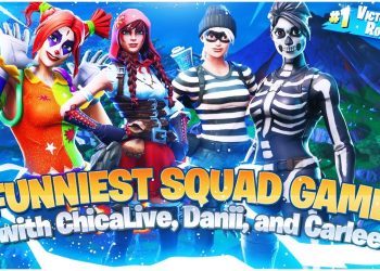 THE FUNNIEST SQUAD GAME WITH CHICALIVE, DANII, AND CARLEE - Electra Fortnite Gameplay