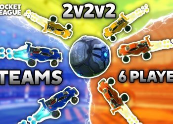 The WORLD’S FIRST 2v2v2 in a BRAND NEW Rocket League Map!