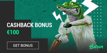 Betinia Cashback Bonus €100