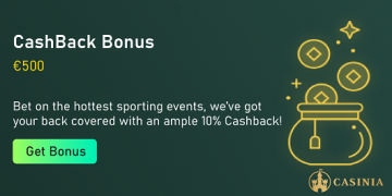 Casinia - CashBack Bonus €500