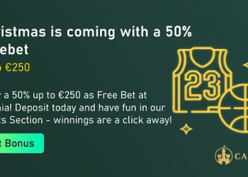 Casinia -Christmas is coming with a 50%Freebet