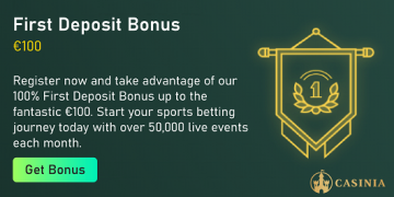 Casinia - First Deposit Bonus €100