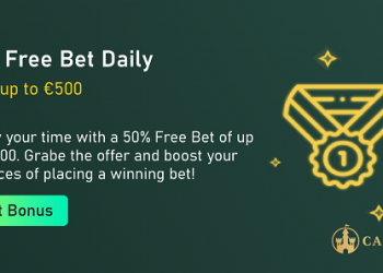 Casinia - VIP Free Bet Daily 50% up to €500