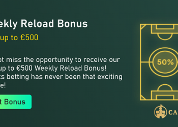Casinia - Weekly Reload Bonus 50% up to €500