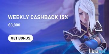 Librabet - Weekly Cashback 15% up to €3,000
