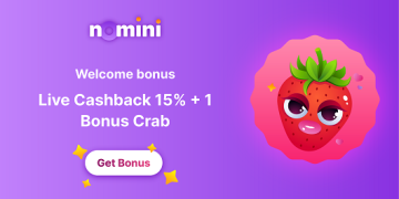 Nomini - Welcome bonus Live Cashback 15%