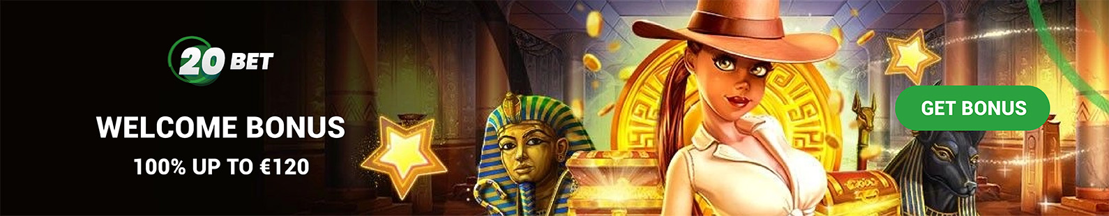 20Bet Casino: 100% Welcome Bonus up to €120